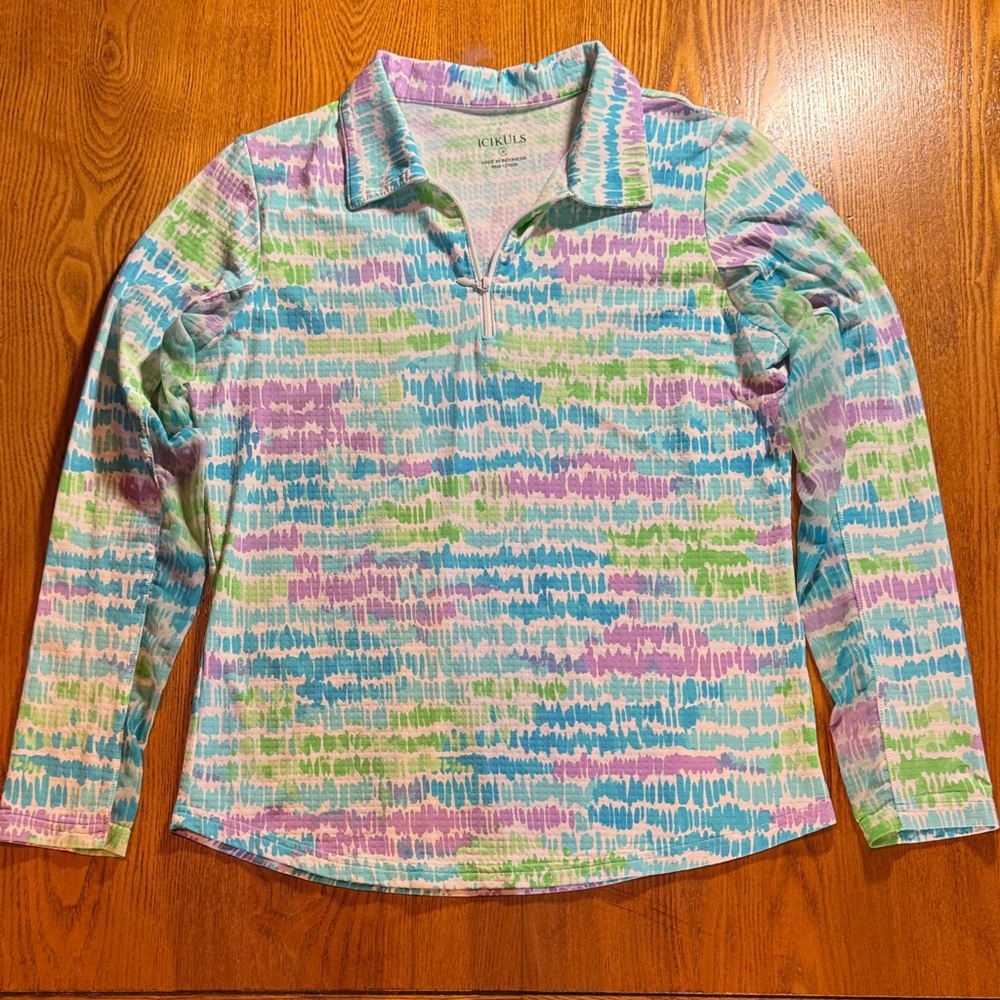 IBKUL (ICIKULS)Colorful Women’s Long Sleeve Top Size Medium Excellent Condition